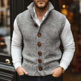 Chaleco de Punto Abotonado de Una Sola Botonadura para Hombre, Estilo Retro Casual