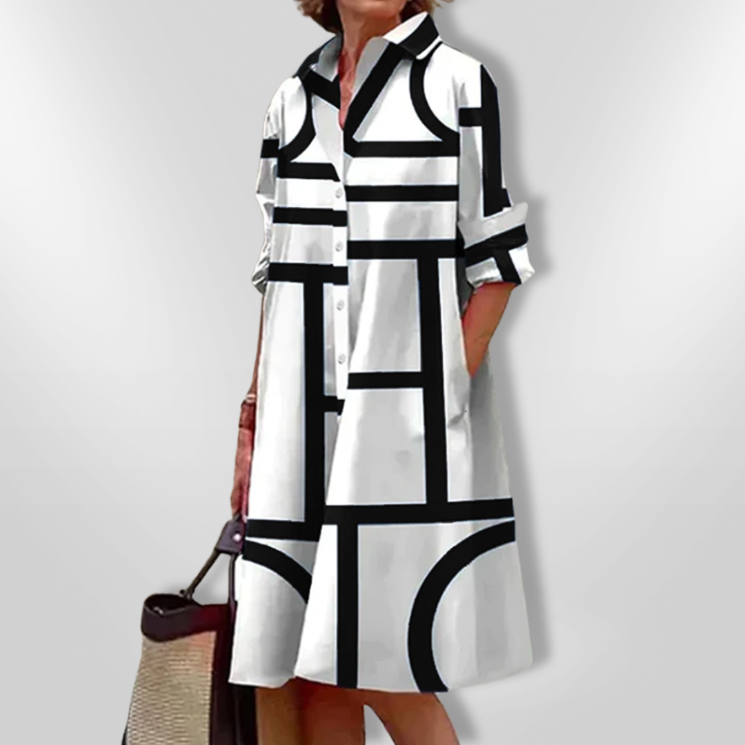 CHEZKA™ - Chic Geometric Midi Dress