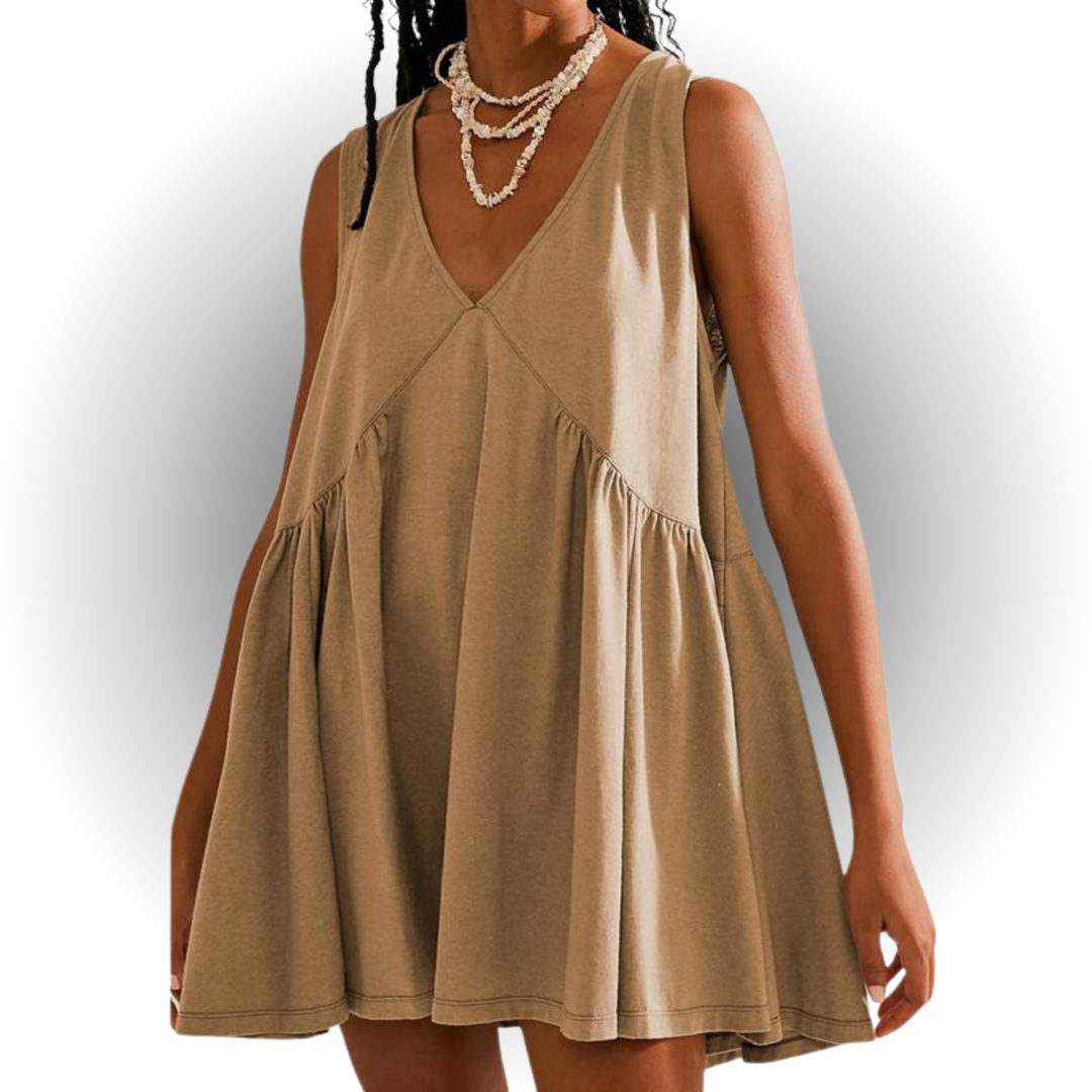 GARNETH™ – Sleeveless V-Neck Mini Dress for Casual Summer Style