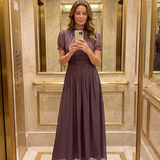 Amalia | Vestido Maxi con Escote en Forma de Llave y Cintura Fruncida