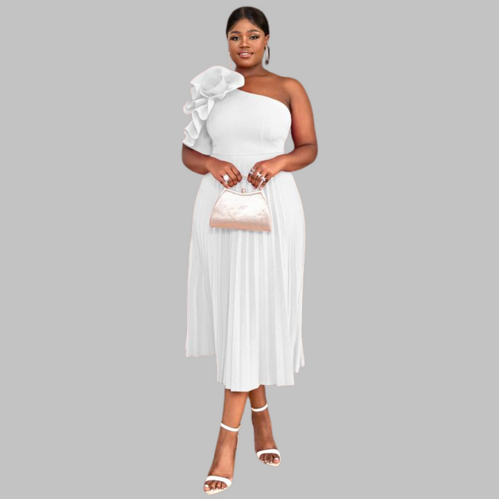 MINERVA™ - Chic One-Shoulder Ruffled Plus Size Evening Gown