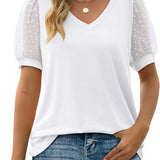 LUCIA™ - Top con escote en V y mangas semitransparentes