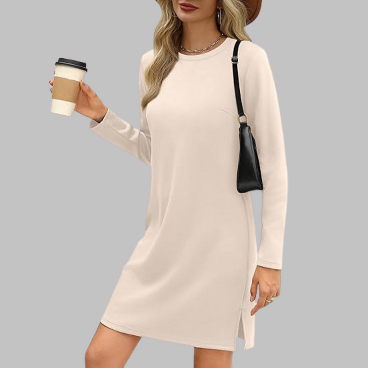 TATLO™ Casual Long Sleeve Round Neck Mini Dress