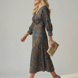 Soledad | Vestido Midi Envueltos Natural