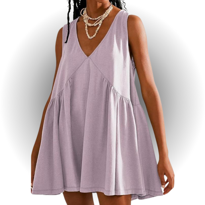 GARNETH™ – Sleeveless V-Neck Mini Dress for Casual Summer Style