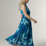 Constanza | Vestido Midi con Cuello Halter Fruncido