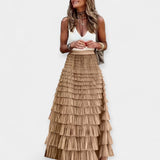Falda boho con borde de red
