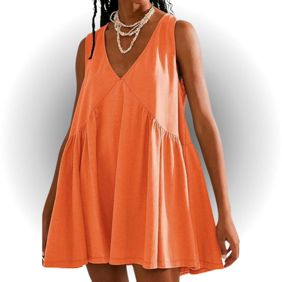 GARNETH™ – Sleeveless V-Neck Mini Dress for Casual Summer Style