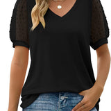 LUCIA™ - Top con escote en V y mangas semitransparentes