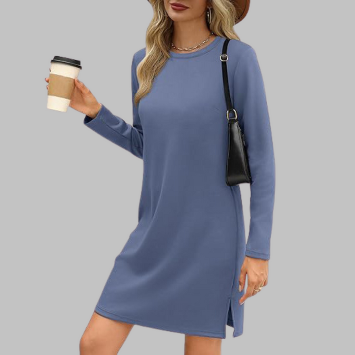 TATLO™ Casual Long Sleeve Round Neck Mini Dress