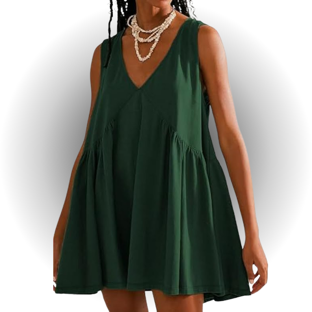 GARNETH™ – Sleeveless V-Neck Mini Dress for Casual Summer Style