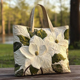 Bolsa Artisanal Acolchada - Lirios Blancos Elegantes