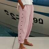 Caitlin™ Pantalón de Rayas con Botones