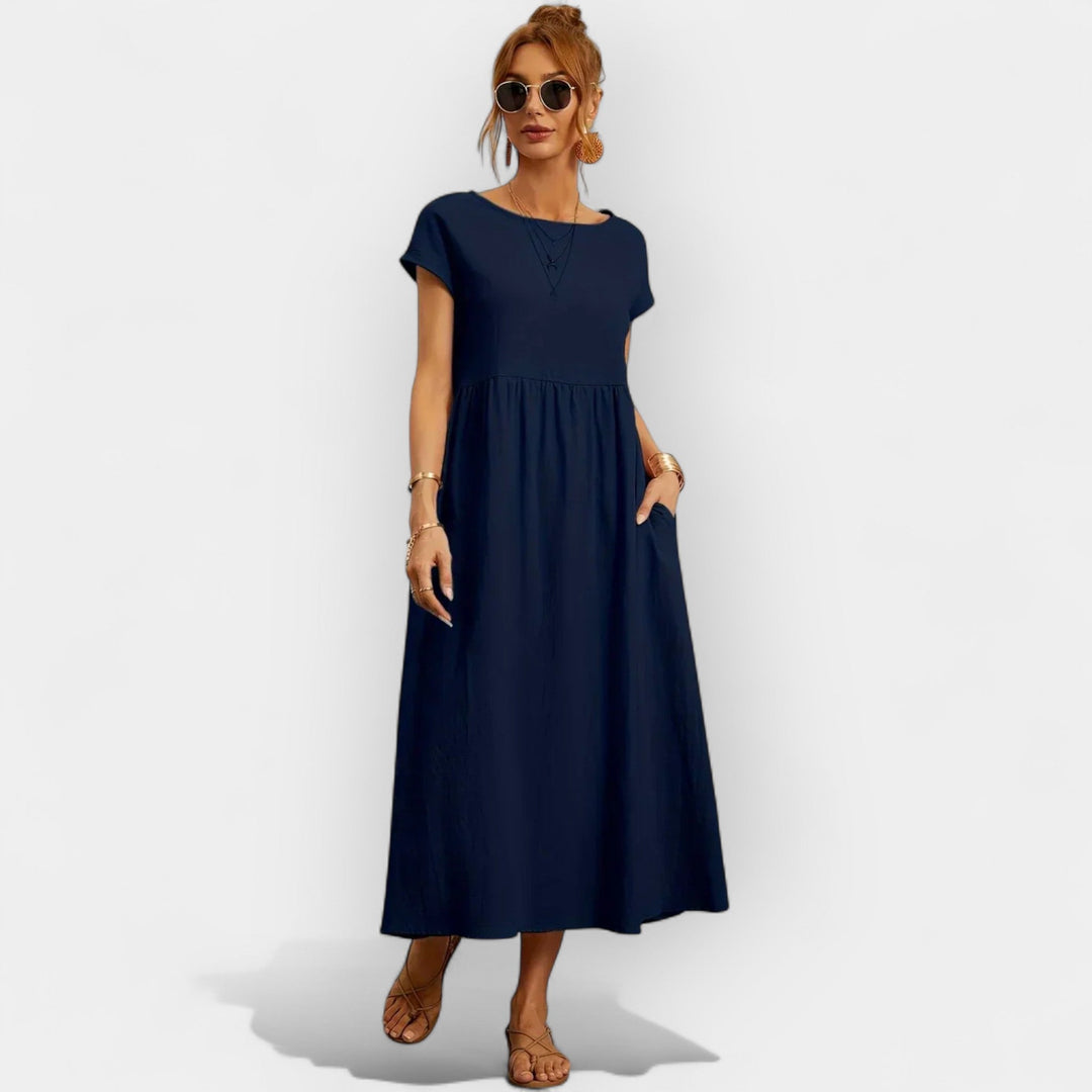 Lightweight Cotton Dress Featuring Convenient Pockets