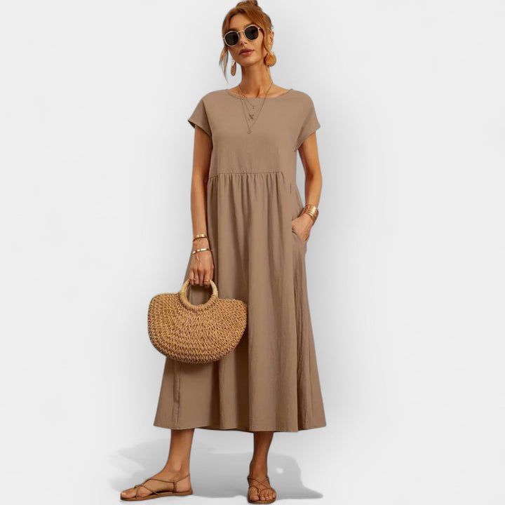 Lightweight Cotton Dress Featuring Convenient Pockets