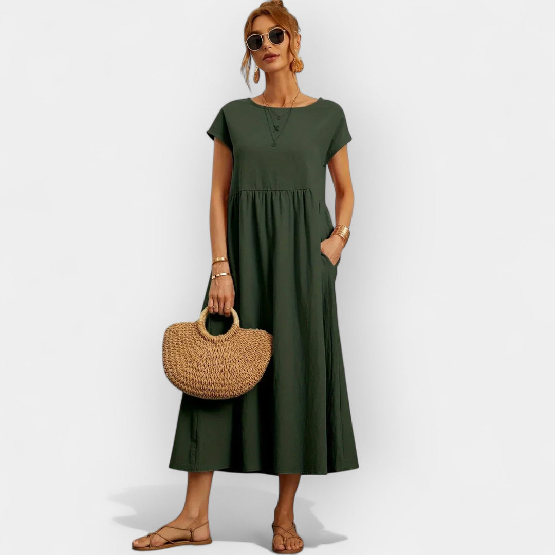 Vestido Fluido con Bolsillos