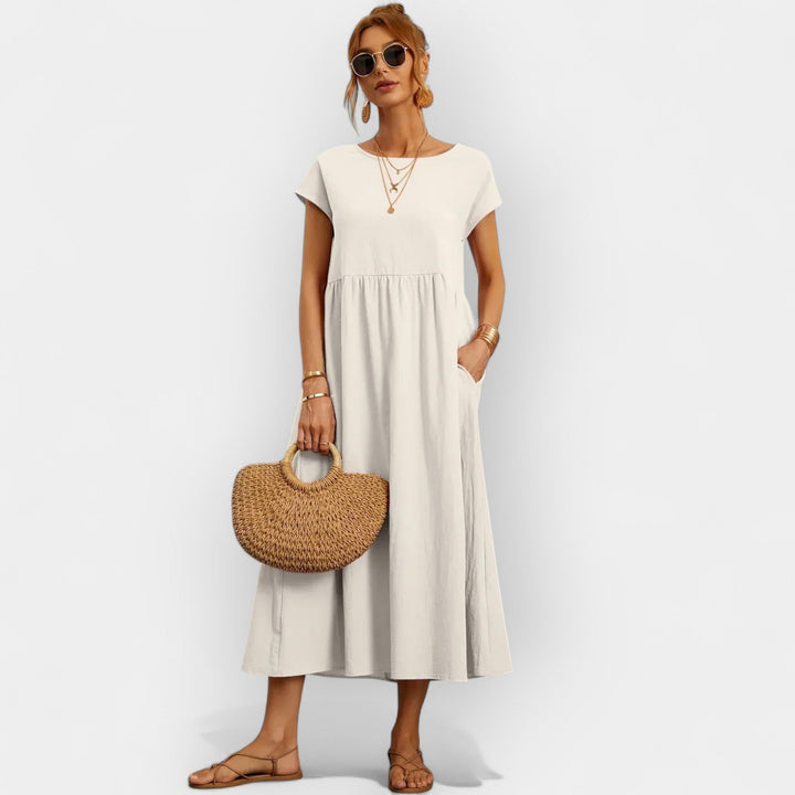 Lightweight Cotton Dress Featuring Convenient Pockets