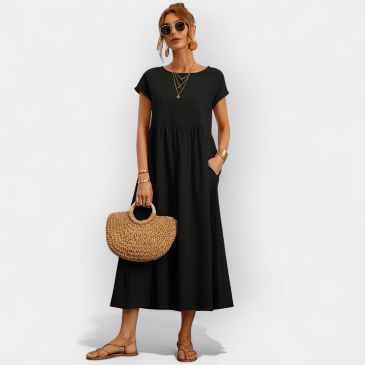 Lightweight Cotton Dress Featuring Convenient Pockets