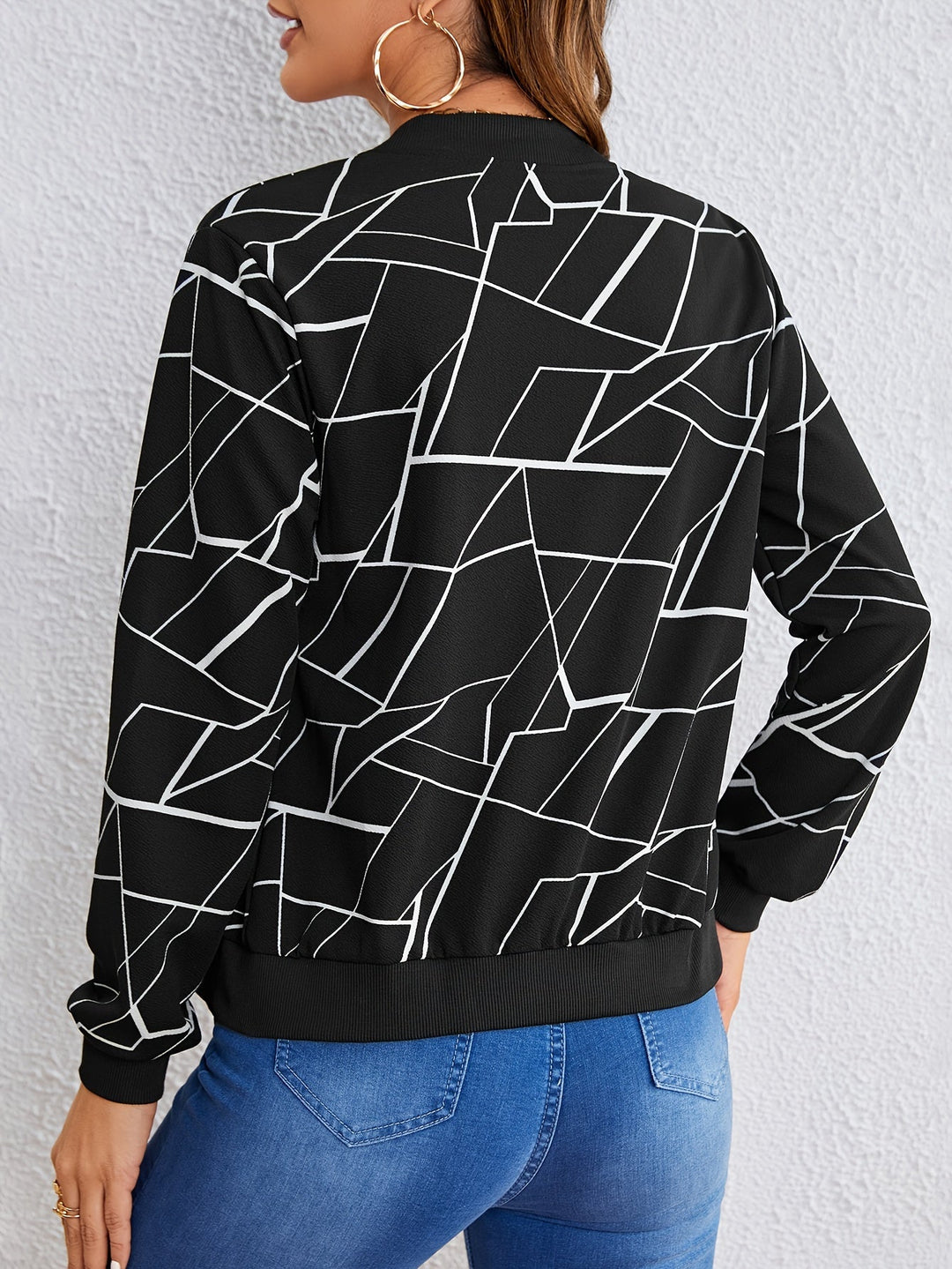 MILA™ | Artistic Print Zip-Up Jacket
