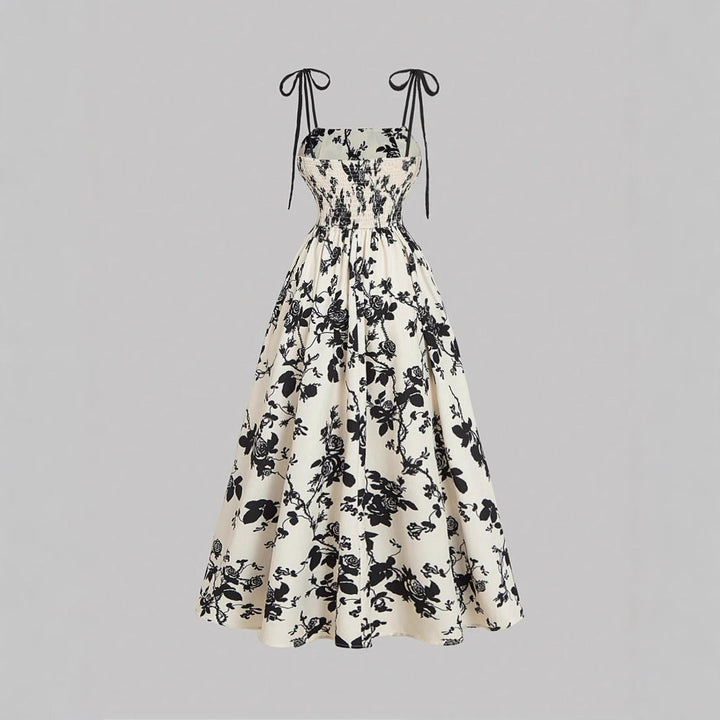 DAHLIANA™ - Chic Floral Tie-Shoulder Sundress for Summer Elegance
