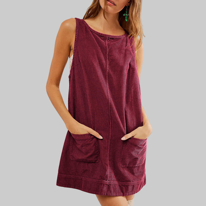 SADA™ - Stylish A-Line Mini Dress with Round Neck