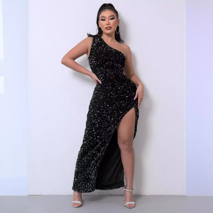 BRAYLEIGH™ - Elegant One-Shoulder Sequin Gown