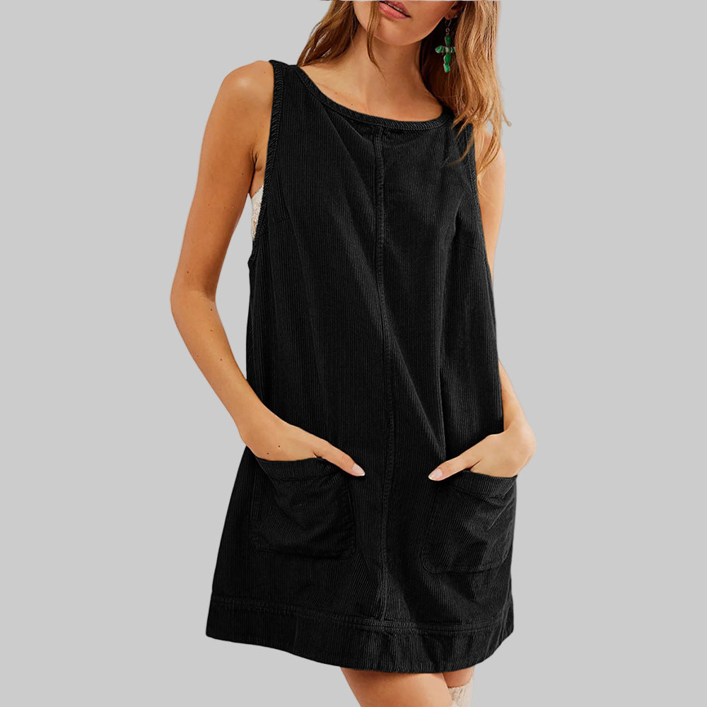 SADA™ - Stylish A-Line Mini Dress with Round Neck