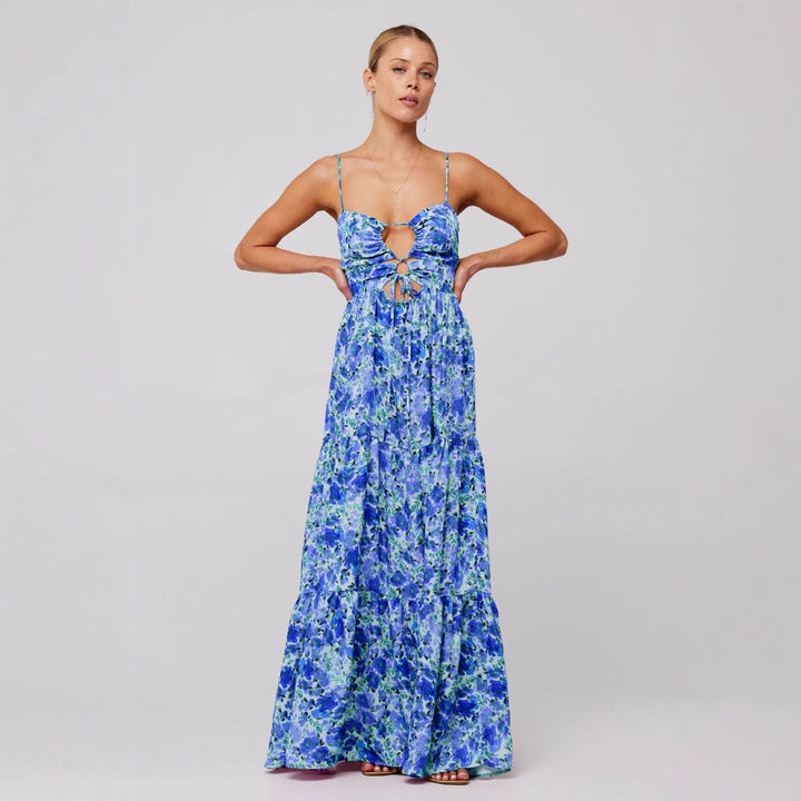 MARSHA™ - Stylish Sleeveless Summer Maxi Dress with Cross Tie Front