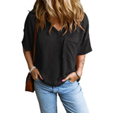 JANA™ | Top suelto con escote en V y bolsillos