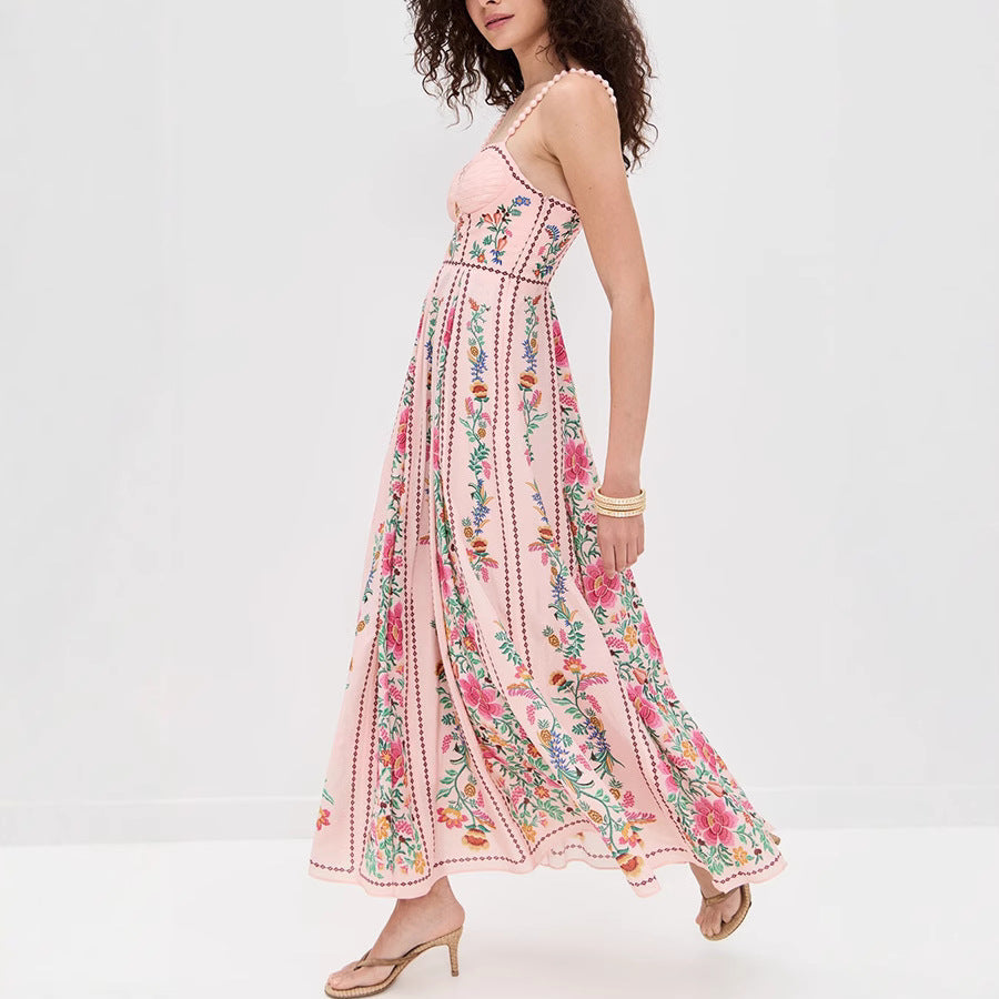 IDONNA™ – Elegant Sleeveless Floral Maxi Cami Dress for Summer