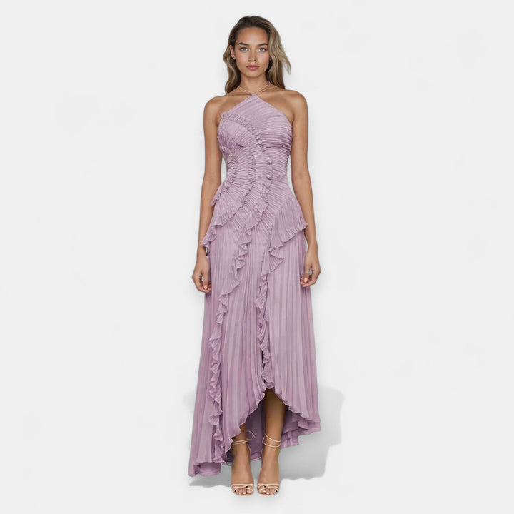 Ruffled Lilac Midi Dress