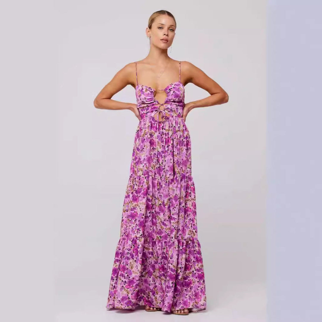MARSHA™ - Stylish Sleeveless Summer Maxi Dress with Cross Tie Front