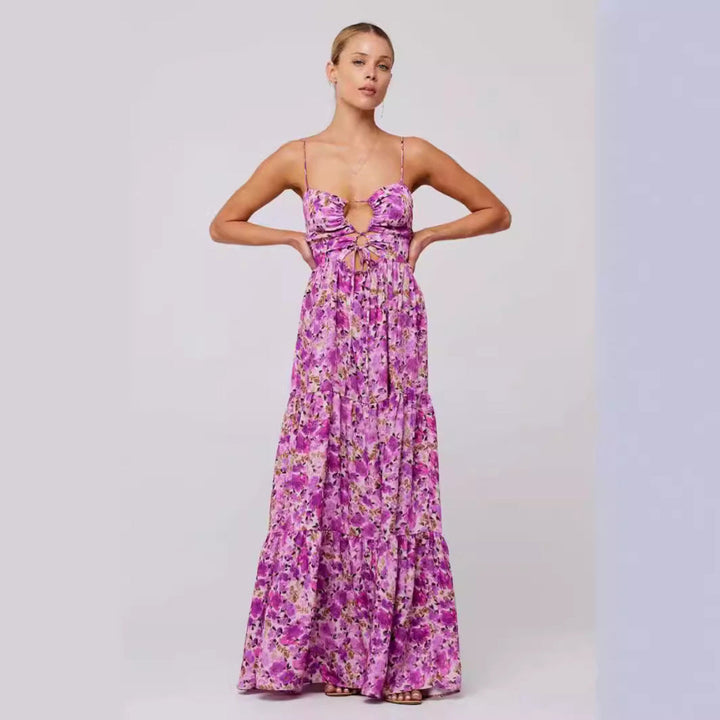 MARSHA™ - Stylish Sleeveless Summer Maxi Dress with Cross Tie Front