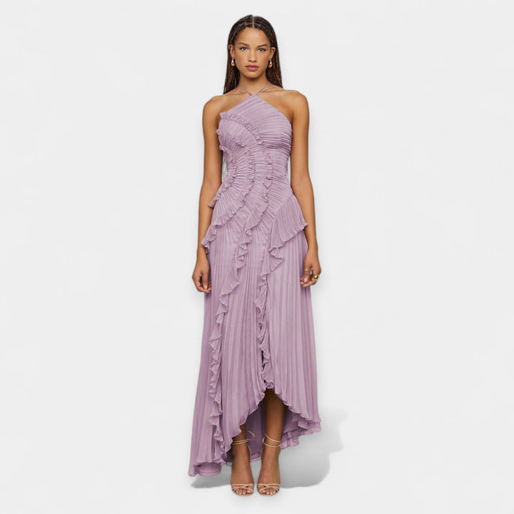 Ruffled Lilac Midi Dress