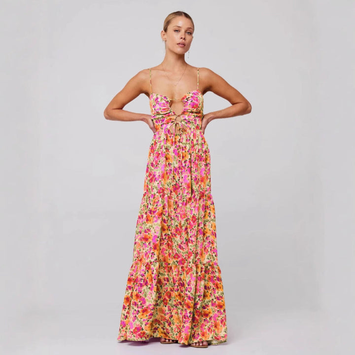 MARSHA™ - Stylish Sleeveless Summer Maxi Dress with Cross Tie Front