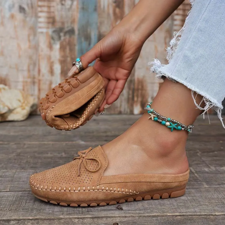 Mocasín con lazo para mujer