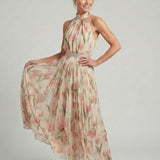 Esperanza | Vestido Midi Floral con Cuello Halter