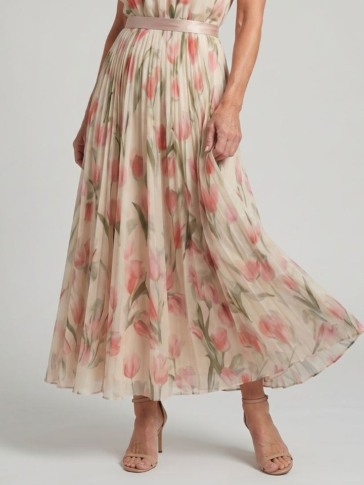Esperanza | Vestido Midi Floral con Cuello Halter