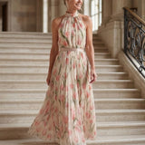 Esperanza | Vestido Midi Floral con Cuello Halter