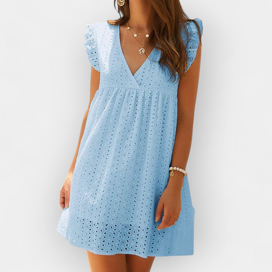 Summer Dress Featuring Integrated Shorts and Convenient Pockets