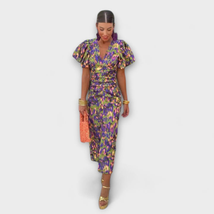 Vanessa - Chic V-Neck Elegance Dress
