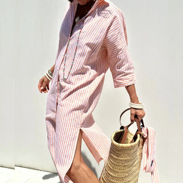 TRIXIE™ - Chic Striped Shirt Dress