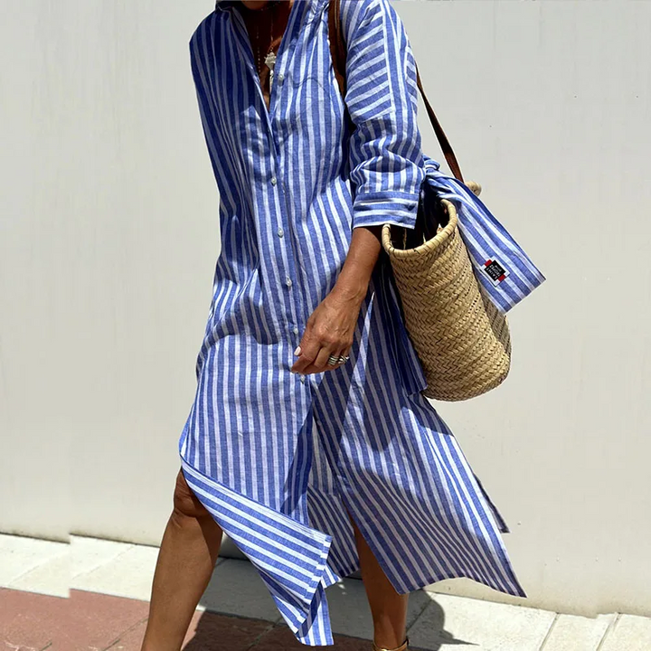 TRIXIE™ - Chic Striped Shirt Dress