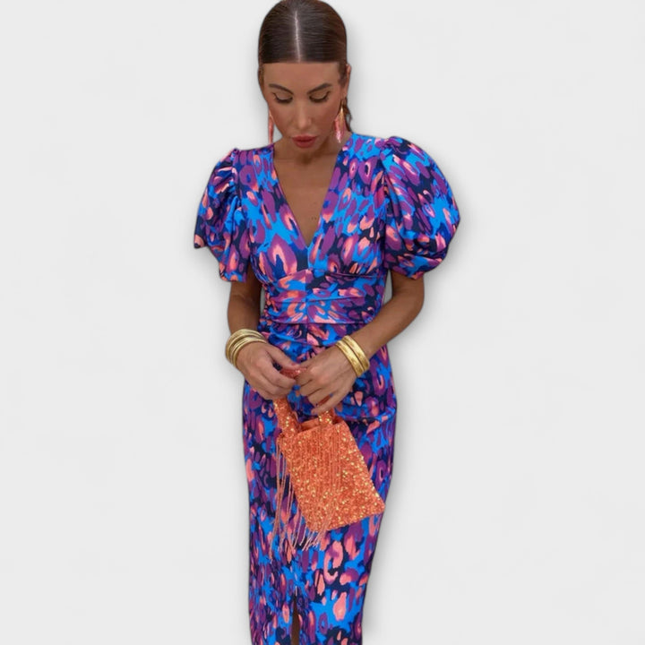 Vanessa - Chic V-Neck Elegance Dress