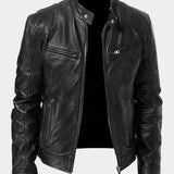 Chaqueta de Cuero Rasmus Signature con Silueta Masculina Atemporal