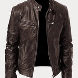Chaqueta de Cuero Rasmus Signature con Silueta Masculina Atemporal