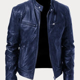 Chaqueta de Cuero Rasmus Signature con Silueta Masculina Atemporal
