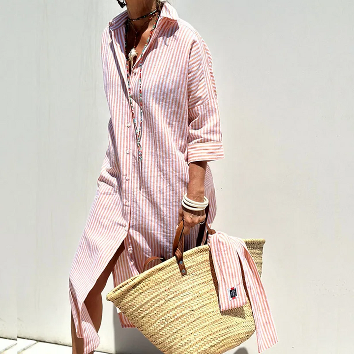 TRIXIE™ - Chic Striped Shirt Dress
