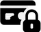 Icon of a credit card with a padlock on a transparent background