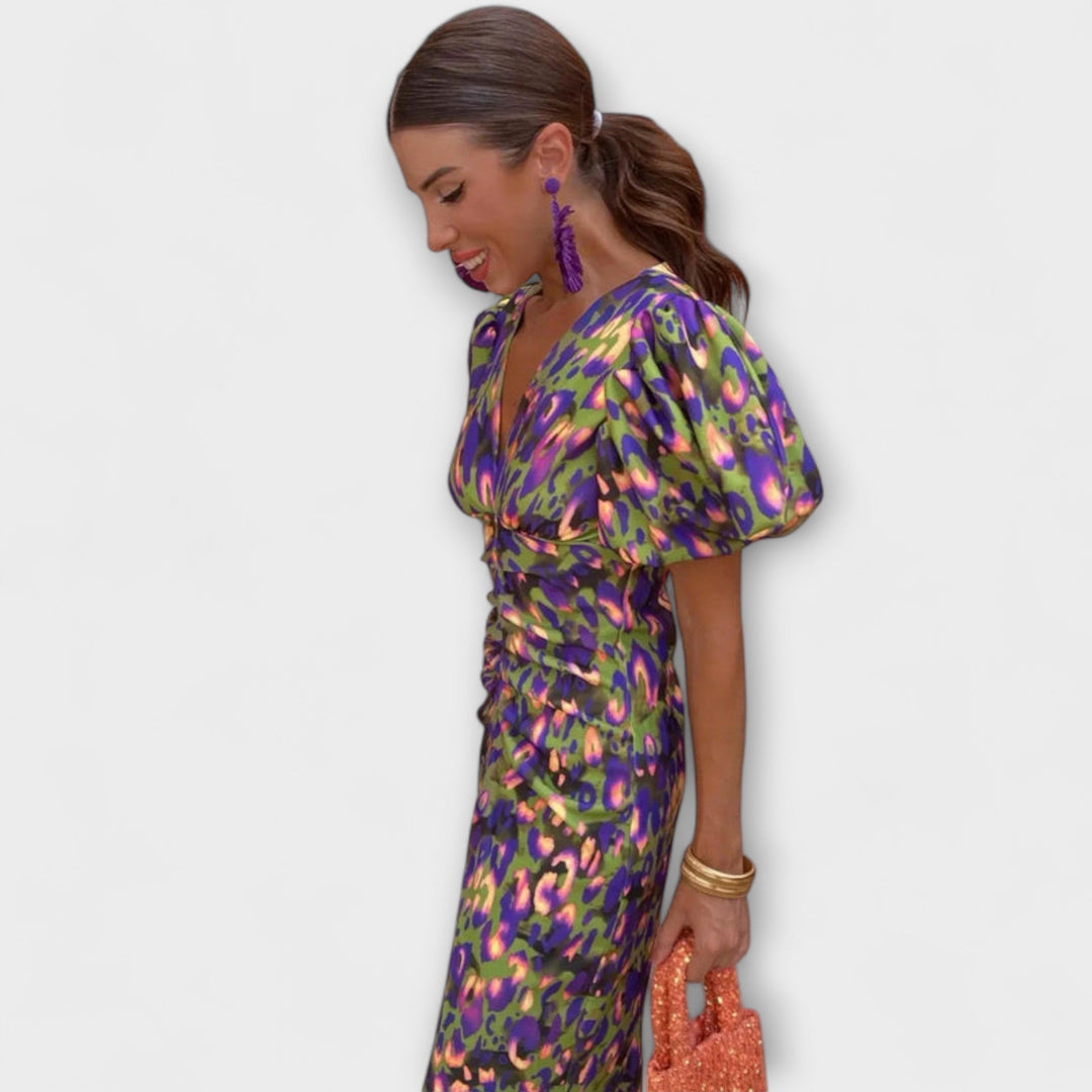 Vanessa - Chic V-Neck Elegance Dress